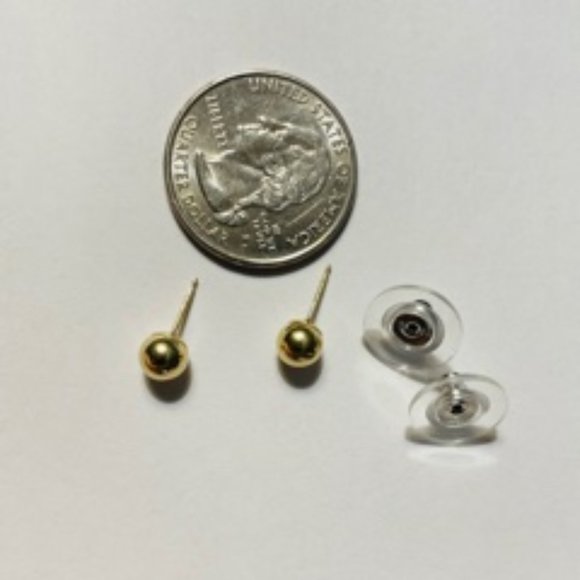 14K YG 5.8mm Hollow Ball Earrings